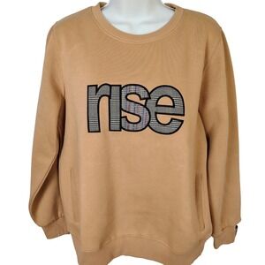 Madame Super Premium Fleece Rise Plaid Graphic Sweatshirt Tan XL Pockets